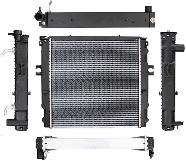 A new forklift radiator aluminum core type with plastic tanks 